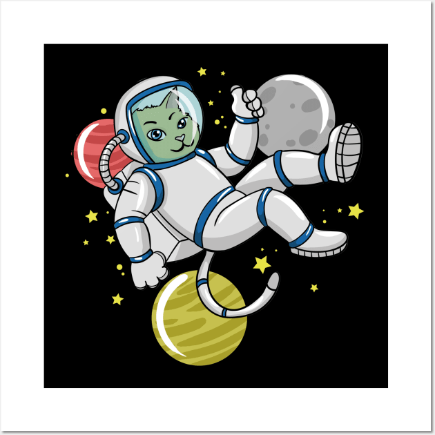 Cat Astronaut Wall Art by LetsBeginDesigns